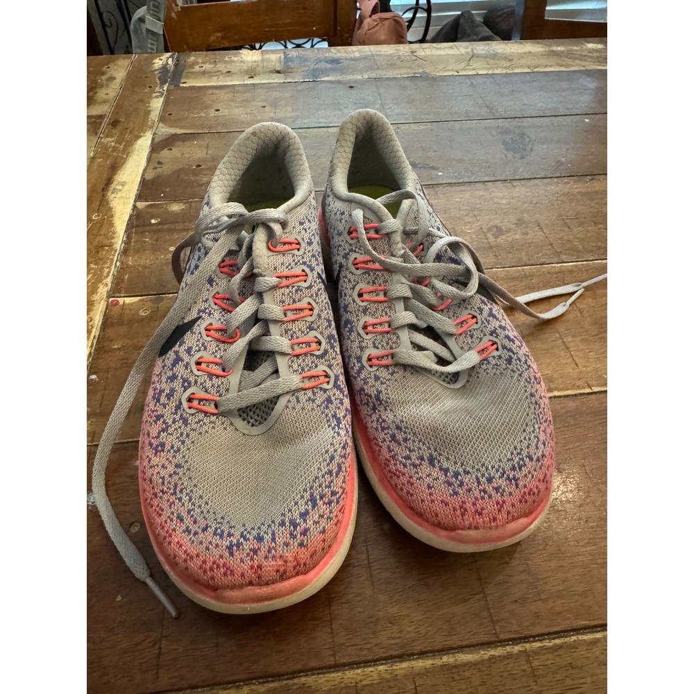 Nike Free RN Distance Running Shoes Grey Pink Blue 827116-004 Womens Size 6